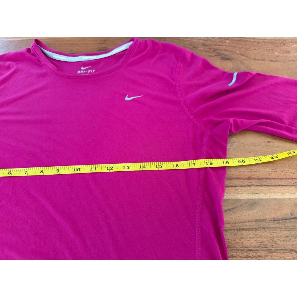 Nike Miler Dri-FIT Long Sleeve Running Shirt Womens Large Pink Magenta Workout